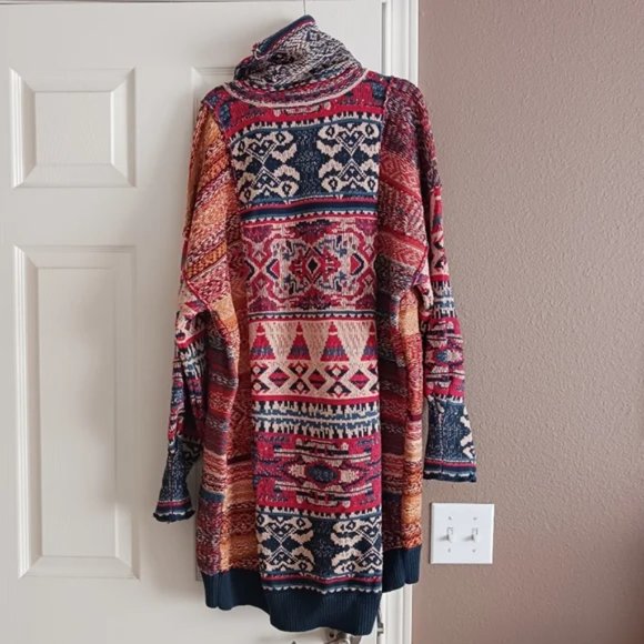 NWOT Free People Taos Sweater Mini Dress In Red, Size XS - Picture 6 of 9